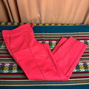 Ann Taylor LOFT Marisa Skinny in Pink Seamed Slit Hem Stretch Cotton Size 10